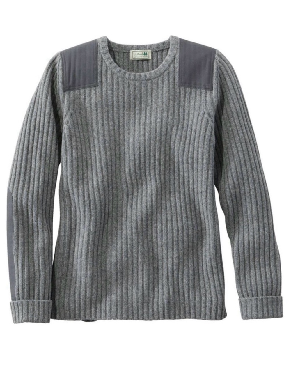 L.L. Bean Merino Lambswool Commando Ribbed Knit Sweater